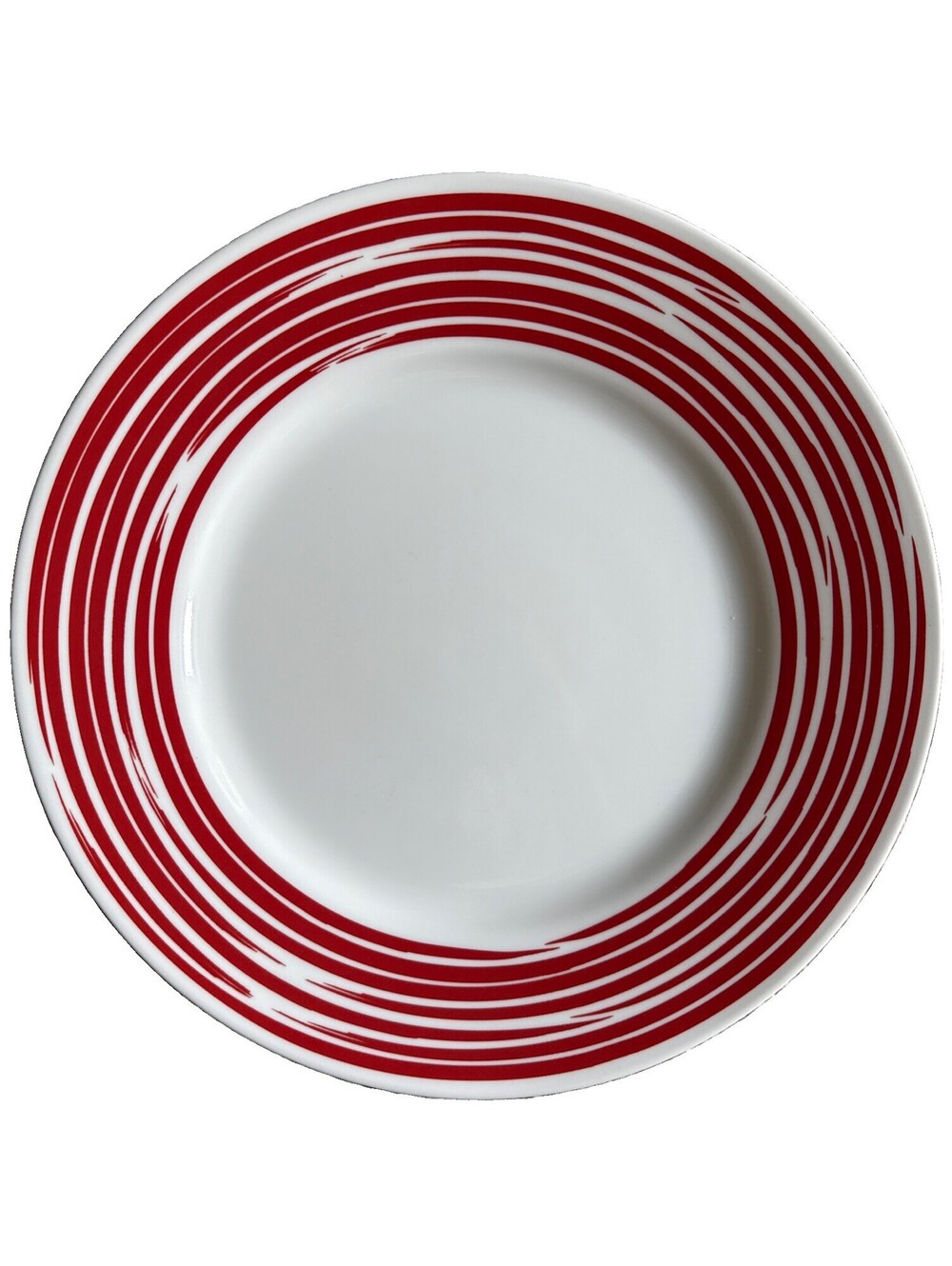 Corelle Corning Strokes of Color Red Brushed 10 3/4 Inch Dinner Plates Disc, Vtg